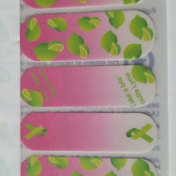 2 Sheets Jamberry Take a Bite Outta Lyme Disease Awareness Vinyl Nail Wraps - Picture 4 of 8